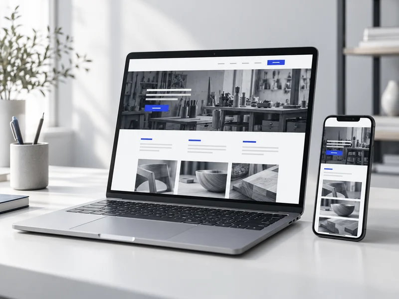 Laptop und Smartphone mit einer modernen Handwerker-Website